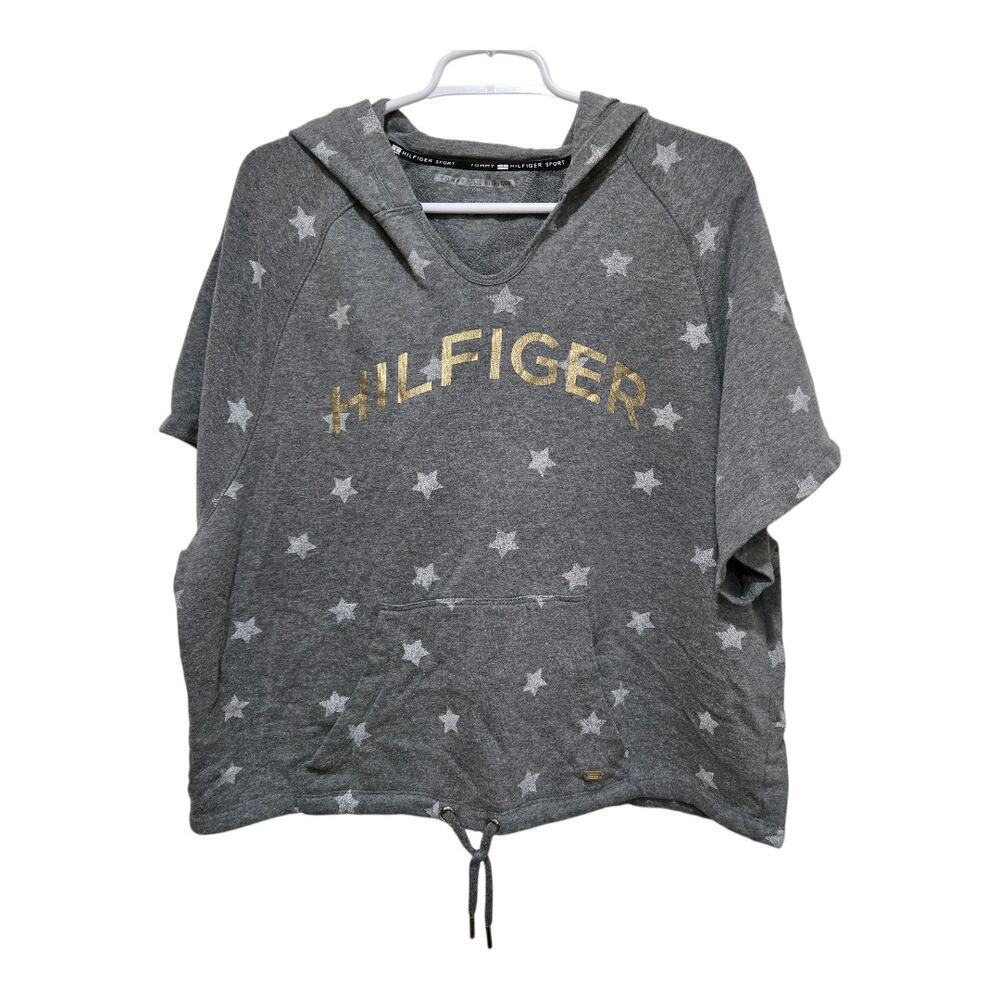 Tommy Hilfiger Star Hoodie Short Sleeve Gray Large
